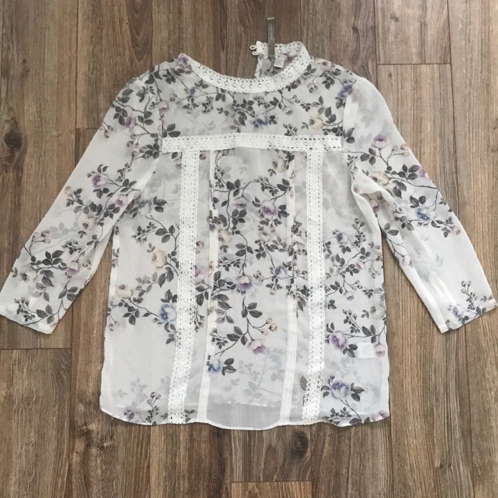 Sheer floral top